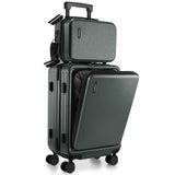 TRAVELARIM 20 Inch Carry On Luggage 22x14x9 Airline Approved, Carry On Suitcase with Wheels, Hard - shell Carry - on Luggage, Durable Luggage Carry - On, Green Small Suitcase with Cosmetic Case