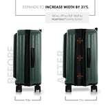 TRAVELARIM 20 Inch Carry On Luggage 22x14x9 Airline Approved, Carry On Suitcase with Wheels, Hard - shell Carry - on Luggage, Durable Luggage Carry - On, Green Small Suitcase with Cosmetic Case
