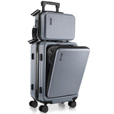 TRAVELARIM 20 Inch Carry On Luggage 22x14x9 Airline Approved, Carry On Suitcase with Wheels, Hard - shell Carry - on Luggage, Durable Luggage Carry - On, Grey Small Suitcase with Cosmetic Case