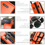 TRAVELARIM 20 Inch Carry On Luggage 22x14x9 Airline Approved, Carry On Suitcase with Wheels, Hard - shell Carry - on Luggage, Durable Luggage Carry - On, Orange Small Suitcase with Cosmetic Bag