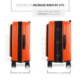 TRAVELARIM 20 Inch Carry On Luggage 22x14x9 Airline Approved, Carry On Suitcase with Wheels, Hard - shell Carry - on Luggage, Durable Luggage Carry - On, Orange Small Suitcase with Cosmetic Bag