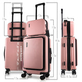 TravelArim 22 Inch Carry On Luggage, Carry On Suitcase with Wheels, Hardside Luggage Carry - On, Expandable Pink Small Suitcase, Hard Shell Carry - on Luggage, Spinner Luggage with Cosmetic Bag