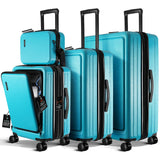 TRAVELARIM Hard Shell Luggage Sets with Spinner Wheels 4 Piece, Expandable Large Suitcases with TSA Lock, Travel Large Suitcase Set, Teal Luggage Set
