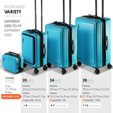 TRAVELARIM Hard Shell Luggage Sets with Spinner Wheels 4 Piece, Expandable Large Suitcases with TSA Lock, Travel Large Suitcase Set, Teal Luggage Set