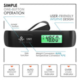 TravelArim Portable Luggage Scale Travel Digital, 110lb/50kg Suitcase Luggage Weight Scale with Hook, Backlight LCD Display with Battery Included