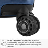 Traveler's Choice Archer Polycarbonate Hardside Spinner Luggage Set, Blue, Carry - On 21 - Inch, Tie Down Straps
