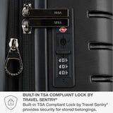 Traveler's Choice Archer Polycarbonate Hardside Spinner Luggage Set, Tie Down Straps, Black, Carry - On 21 - Inch