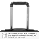 Traveler's Choice Archer Polycarbonate Hardside Spinner Luggage Set, Tie Down Straps, Black, Carry - On 21 - Inch