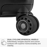 Traveler's Choice Archer Polycarbonate Hardside Spinner Luggage Set, Tie Down Straps, Black, Carry - On 21 - Inch