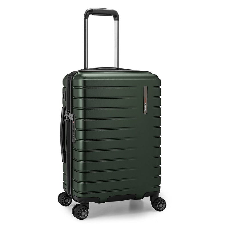 Traveler's Choice Archer Polycarbonate Hardside Spinner Luggage Set, Tie Down Straps, Green, Carry - On 21 - Inch