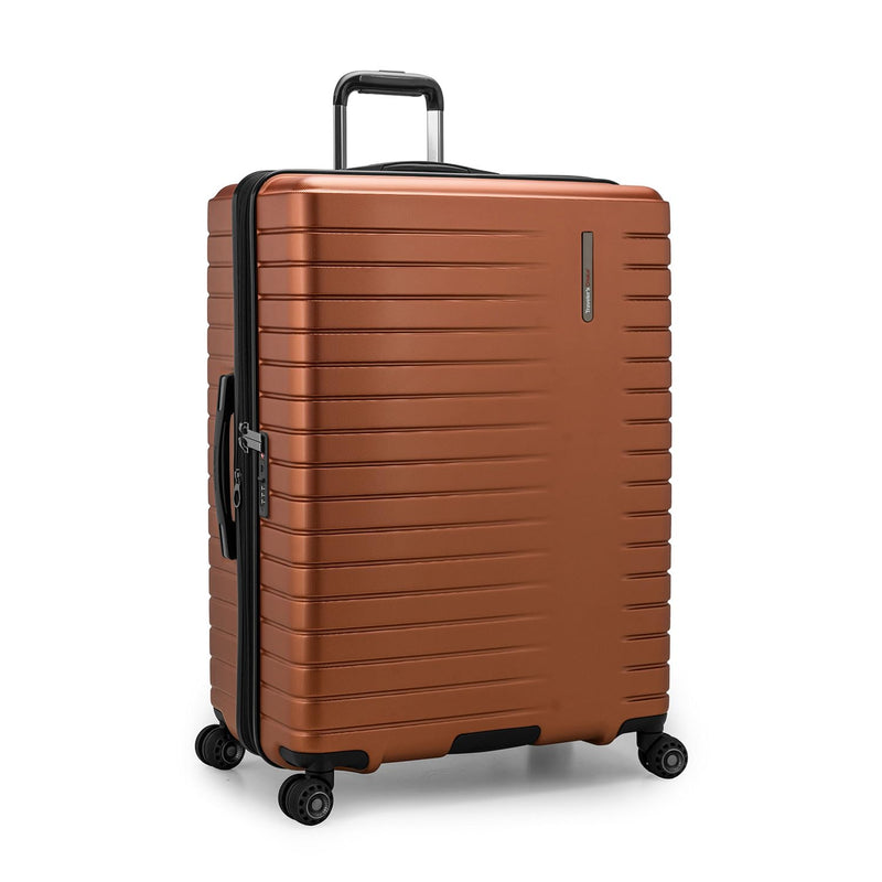 Traveler's Choice Archer Polycarbonate Hardside Spinner Luggage Set,Tie Down Straps, Orange, Checked 29 - Inch