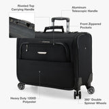 Traveler's Choice Carry - On Softside 8 - Wheeled Spinner Garment Bag Luggage, Black, 21 - Inch
