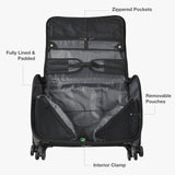 Traveler's Choice Carry - On Softside 8 - Wheeled Spinner Garment Bag Luggage, Black, 21 - Inch