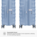 Traveler's Choice Edinburgh II Hardside Spinner Luggage, TSA Lock, Blue, 21" Carry - on