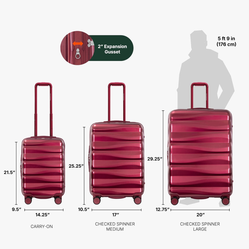 Traveler's Choice Edinburgh II Hardside Spinner Luggage, TSA Lock, Red, 21" Carry - on