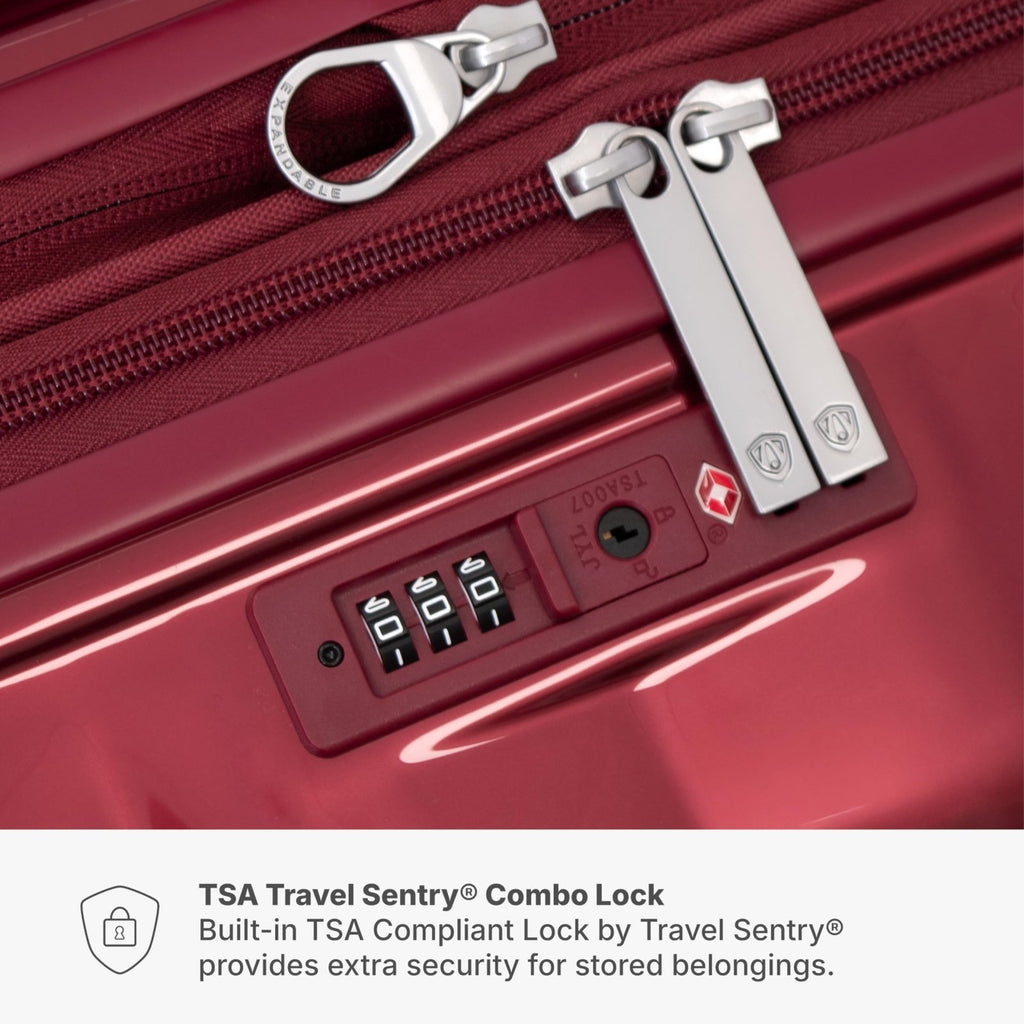 Traveler's Choice Edinburgh II Hardside Spinner Luggage, TSA Lock, Red, 21" Carry - on