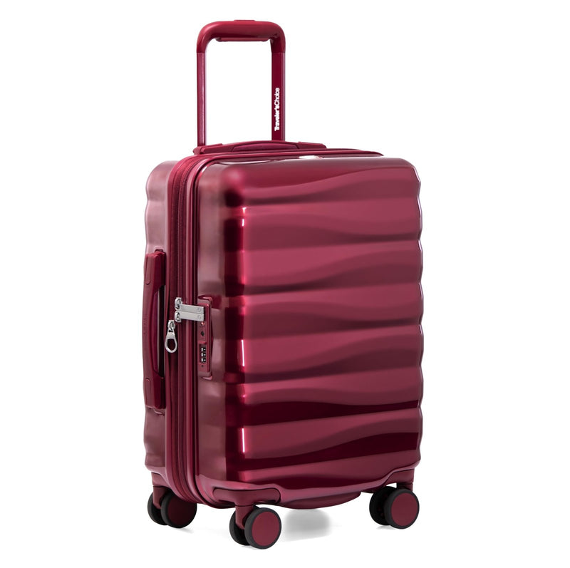 Traveler's Choice Edinburgh II Hardside Spinner Luggage, TSA Lock, Red, 21" Carry - on