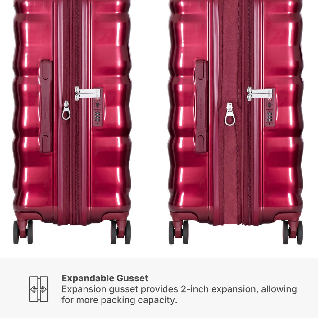 Traveler's Choice Edinburgh II Hardside Spinner Luggage, TSA Lock, Red, 21" Carry - on