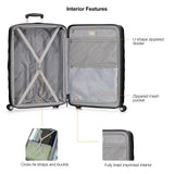 Traveler's Choice Elm 21" Carry - on Expandable Spinner Luggage Set - Matte Black