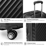 Traveler's Choice Elm 21" Carry - on Expandable Spinner Luggage Set - Matte Black