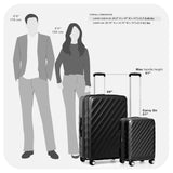 Traveler's Choice Elm 21" Carry - on Expandable Spinner Luggage Set - Matte Black