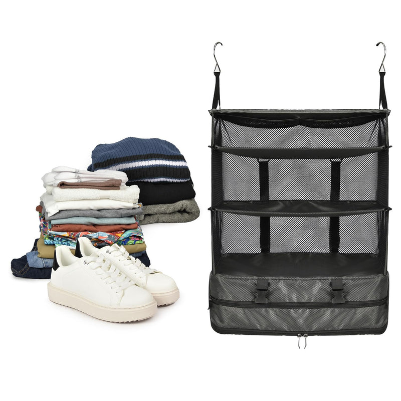 Traveler's Choice Expandable Suitcase Organizer with Compression, Space - Saving Design & Quick - Hang Hooks