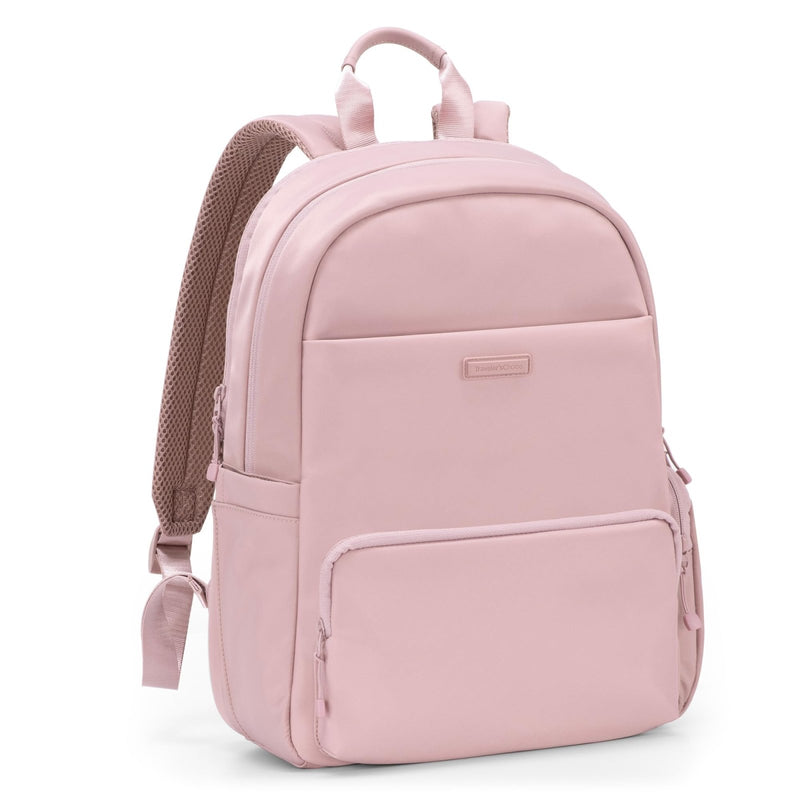 Traveler's Choice Iria 20L Backpack for Women, Water Resistant Travel Bag Daypack, Work, College, Business, Commuter, Dusty Pink, Carry - on Laptop Backpack