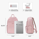 Traveler's Choice Iria 20L Backpack for Women, Water Resistant Travel Bag Daypack, Work, College, Business, Commuter, Dusty Pink, Carry - on Laptop Backpack