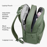 Traveler's Choice Iria 20L Backpack for Women, Water Resistant Travel Bag Daypack, Work, College, Business, Commuter, Green, Carry-on Laptop Backpack