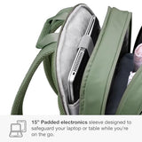 Traveler's Choice Iria 20L Backpack for Women, Water Resistant Travel Bag Daypack, Work, College, Business, Commuter, Green, Carry-on Laptop Backpack