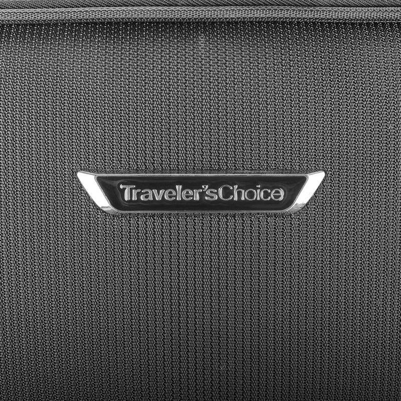 Traveler's Choice Lares Softside Expandable Luggage with Spinner Wheels, Black, Carry - On 22 - Inch