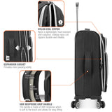 Traveler's Choice Lares Softside Expandable Luggage with Spinner Wheels, Black, Carry - On 22 - Inch