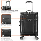 Traveler's Choice Lares Softside Expandable Luggage with Spinner Wheels, Black, Carry - On 22 - Inch
