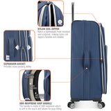 Traveler's Choice Lares Softside Expandable Luggage with Spinner Wheels, Navy, Checked 30 - Inch