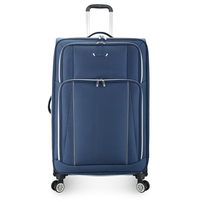 Traveler's Choice Lares Softside Expandable Luggage with Spinner Wheels, Navy, Checked 30 - Inch