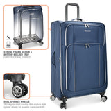 Traveler's Choice Lares Softside Expandable Luggage with Spinner Wheels, Navy, Checked 30 - Inch