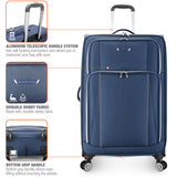 Traveler's Choice Lares Softside Expandable Luggage with Spinner Wheels, Navy, Checked 30 - Inch