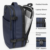 Traveler's Choice Markham 27L Backpack, Expandable, Business, Travel, Work, Office, Camping, Hunting, Fishing, Blue, Large