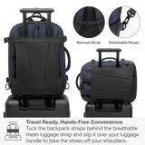 Traveler's Choice Markham 27L Backpack, Expandable, Business, Travel, Work, Office, Camping, Hunting, Fishing, Blue, Large