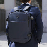 Traveler's Choice Markham 27L Backpack, Expandable, Business, Travel, Work, Office, Camping, Hunting, Fishing, Blue, Large