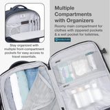 Traveler's Choice Markham 27L Backpack, Expandable, Business, Travel, Work, Office, Camping, Hunting, Fishing, Blue, Large