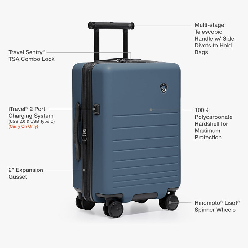 Traveler's Choice Markham Hardside Expandable Luggage with Hinomoto Spinner Wheels, 26 - Inch Medium, Navy