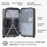 Traveler's Choice Maxporter II Polycarbonate Hardside Trunk with Spinner Wheels, Gray, 31 - Inch Large Trunk