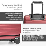 Traveler's Choice Mykel Dual Opening Polycarbonate Hardside Suitcase with Sleeve and Ergonomic Handle