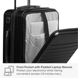 Traveler's Choice Mykel Dual Opening Polycarbonate Hardside Suitcase with Sleeve and Ergonomic Handle