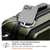Traveler's Choice Mykel Dual Opening Polycarbonate Hardside Suitcase with Sleeve and Ergonomic Handle