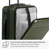 Traveler's Choice Mykel Dual Opening Polycarbonate Hardside Suitcase with Sleeve and Ergonomic Handle