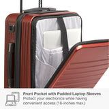 Traveler's Choice Mykel Dual Opening Polycarbonate Hardside Suitcase with Sleeve and Ergonomic Handle