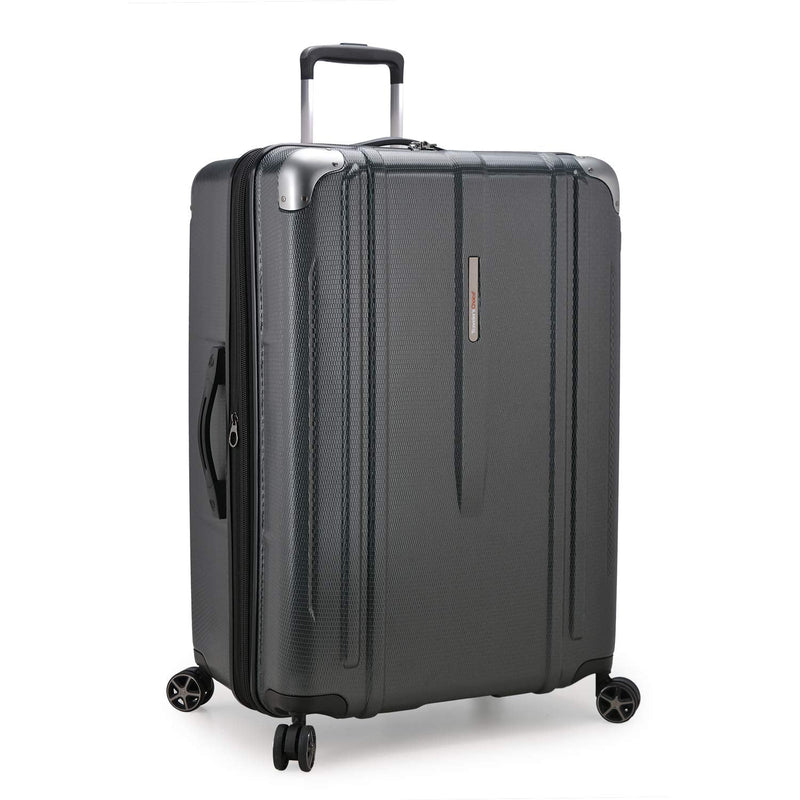 Traveler's Choice New London II Hardside Expandable Spinner Luggage, Gray, Checked - Large 29 - Inch
