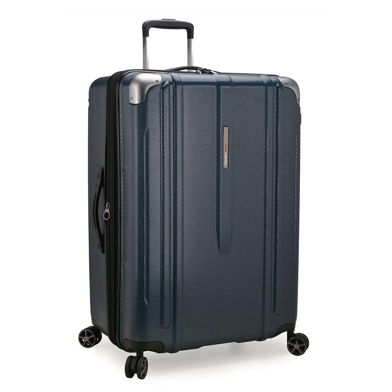 Traveler's Choice New London II Hardside Expandable Spinner Luggage, Navy, Checked - Large 29 - Inch